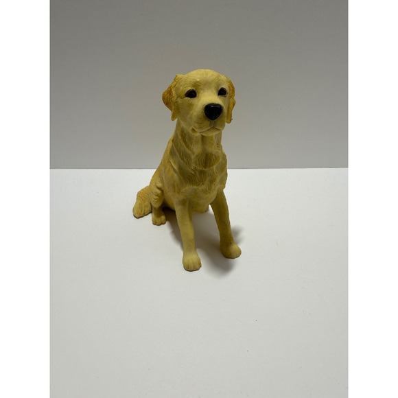 Golden Retriever Puppy Dog Statue Figurine Home‎ Decor Cute Sitting Down - Picture 1 of 10